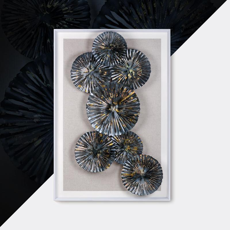 玄關(guān)裝飾畫 工業(yè)風客廳沙發(fā)軟裝實物 立體手工鐵藝金屬酒店壁飾