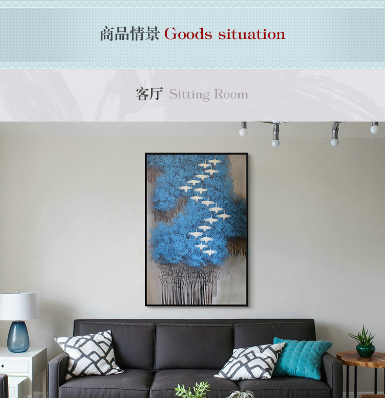 現(xiàn)代簡(jiǎn)約抽象畫 客廳掛畫臥室藝術(shù)裝飾畫 手繪油畫  白雁過林