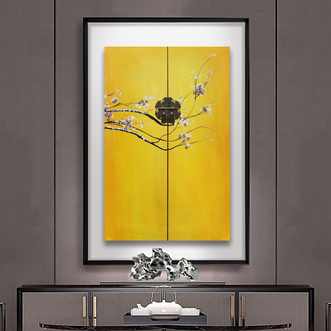 掛畫新中式禪意中國(guó)風(fēng)立體畫 精品客廳三聯(lián)畫 玄關(guān)裝飾畫 原創(chuàng)實(shí)物畫 新品