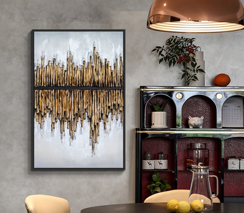 抽象客廳裝飾畫 臥室原創(chuàng)手繪實(shí)物畫 走廊過道環(huán)保PS框掛畫 倒影2