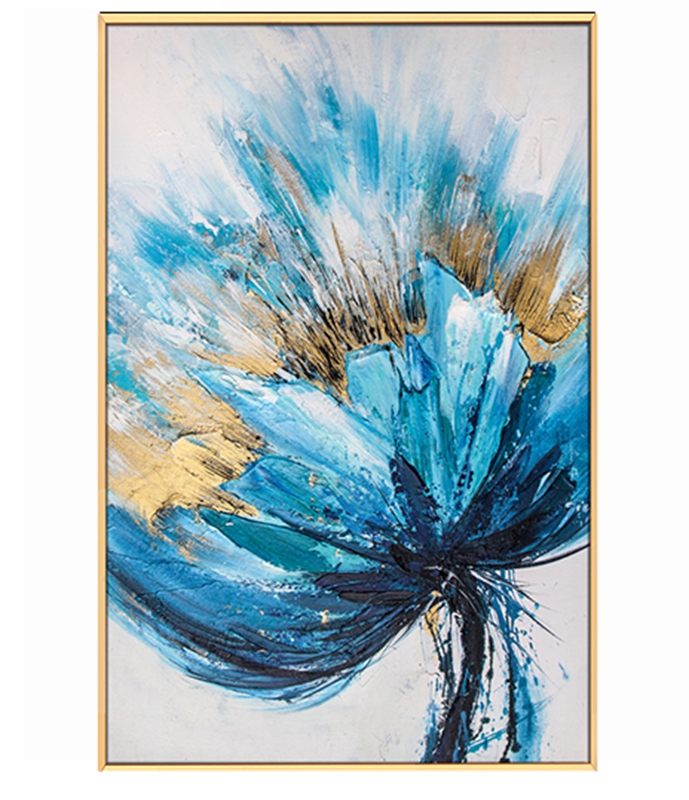 現(xiàn)代簡約客廳裝飾畫 臥室原創(chuàng)手繪畫 走廊過道環(huán)保PS框掛畫 藍花