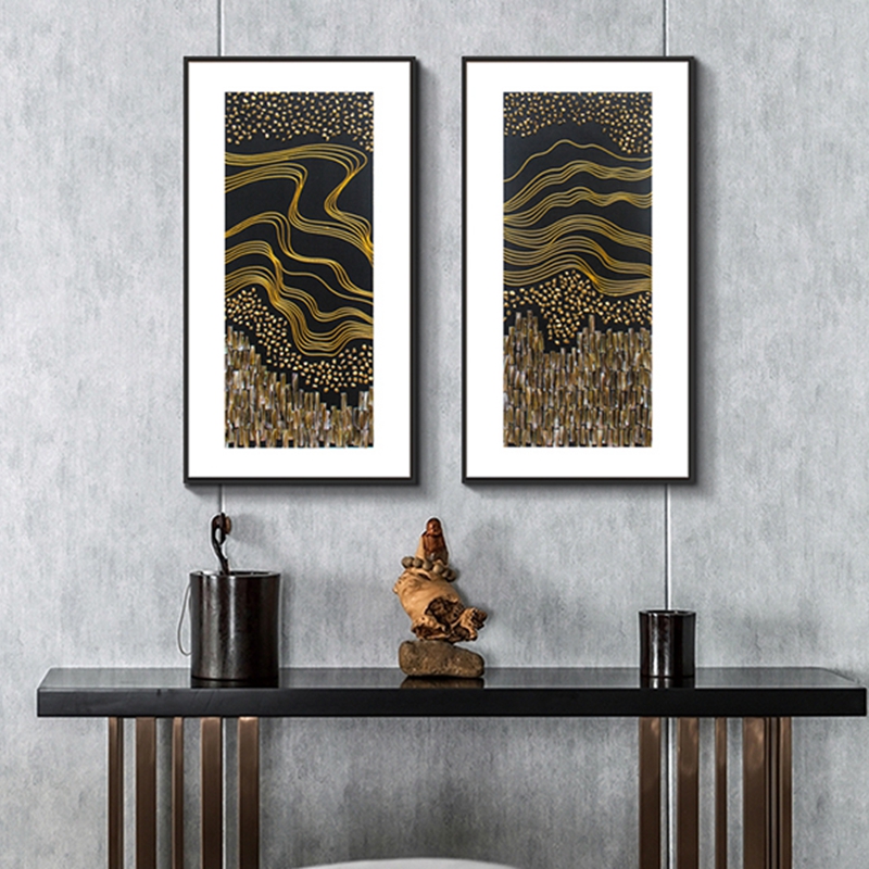 新中式客廳裝飾畫 餐廳原創(chuàng)純手繪線條貝殼畫 玄關(guān)鋁合金框?qū)嵨锂?/></p>						</div>

						<div   id=