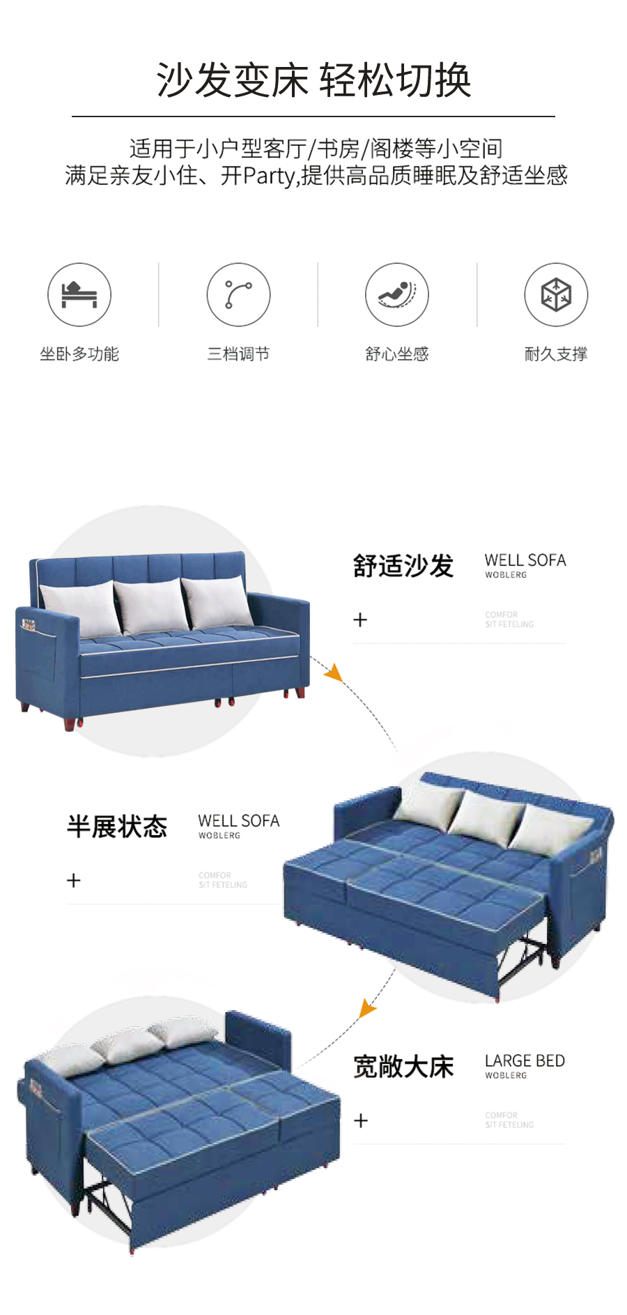 星空梵高 坐臥多功能乳膠客廳功能沙發(fā) 悠然春日 k612-1